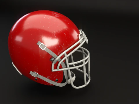 Old Used American Football Helmet 3D Model