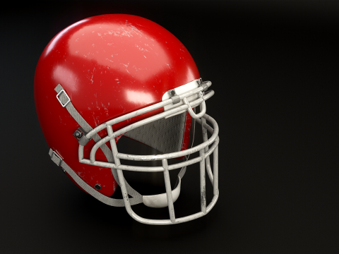 Vecchio casco da football americano usato Modello 3D