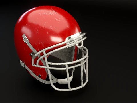 Old Used American Football Helmet 3D Model