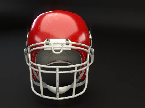 Old Used American Football Helmet 3D Model