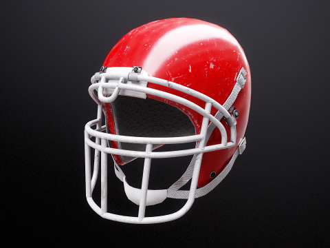 Vecchio casco da football americano usato Modello 3D