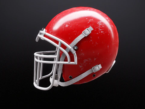 Old Used American Football Helmet 3D Model