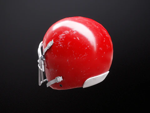 Old Used American Football Helmet 3D Model