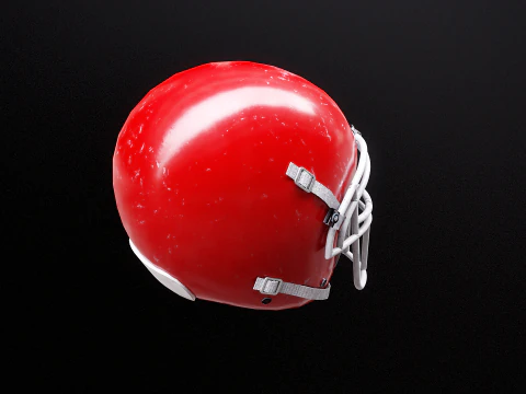 Old Used American Football Helmet 3D Model