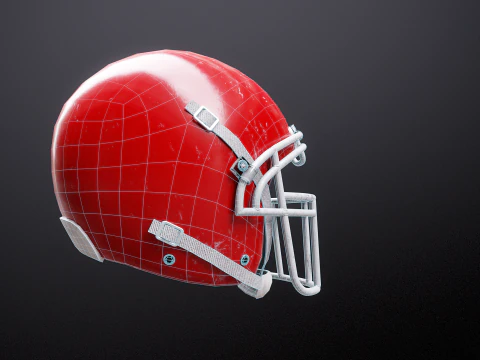 Old Used American Football Helmet 3D Model