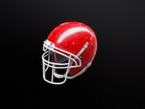 Old Used American Football Helmet 3D Model