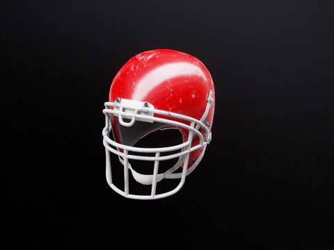 Old Used American Football Helmet 3D Model