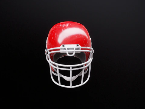 Old Used American Football Helmet 3D Model