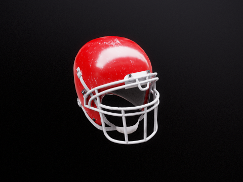 Vecchio casco da football americano usato Modello 3D