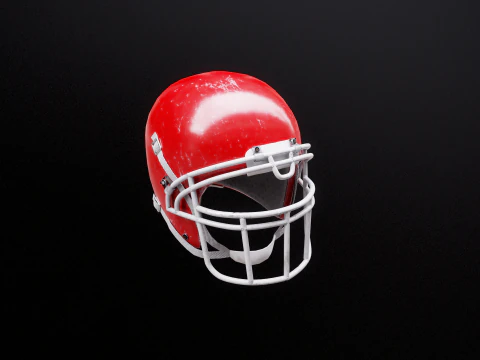 Old Used American Football Helmet 3D Model
