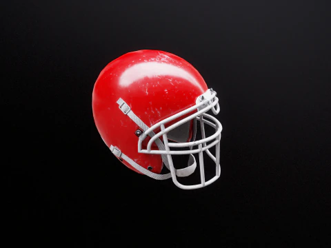 Old Used American Football Helmet 3D Model
