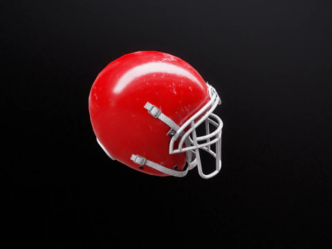 Old Used American Football Helmet 3D Model