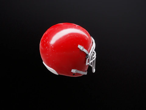 Old Used American Football Helmet 3D Model