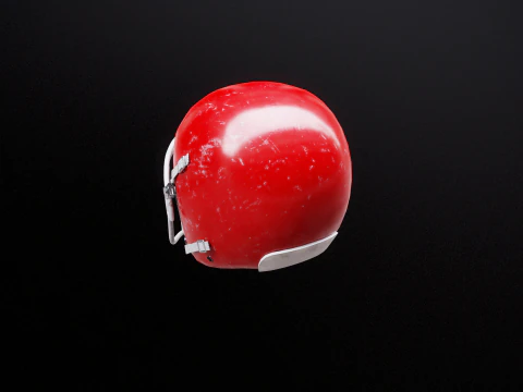Old Used American Football Helmet 3D Model