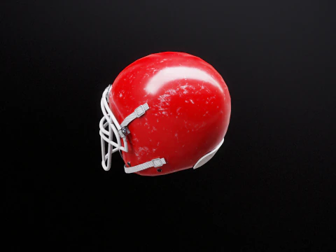 Old Used American Football Helmet 3D Model