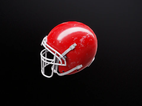 Old Used American Football Helmet 3D Model