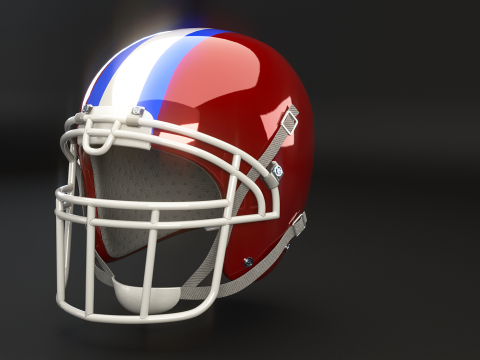 Oude gebruikte American Football-helm 3D Model