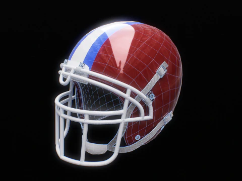 Vecchio casco da football americano usato Modello 3D