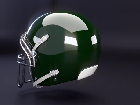 Old Used American Football Helmet 3D Model