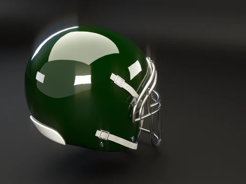 Old Used American Football Helmet 3D Model