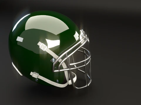Old Used American Football Helmet 3D Model