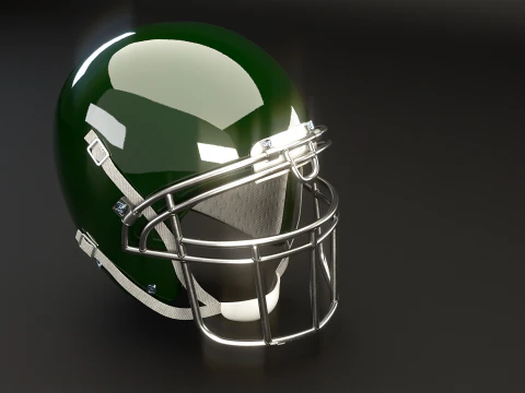 Old Used American Football Helmet 3D Model