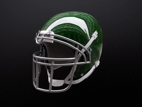 Old Used American Football Helmet 3D Model