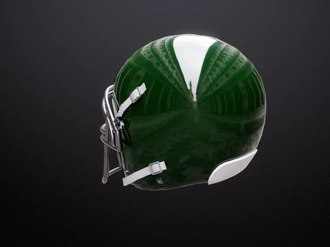 Old Used American Football Helmet 3D Model