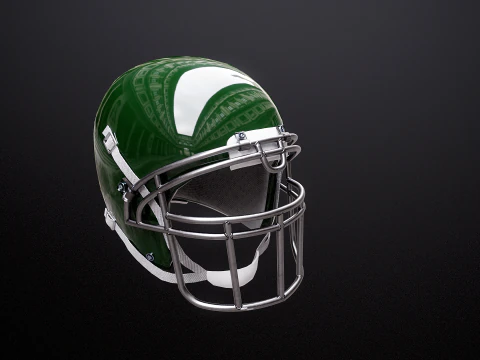 Old Used American Football Helmet 3D Model