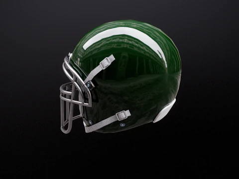 Old Used American Football Helmet 3D Model