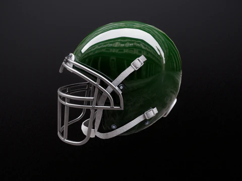 Old Used American Football Helmet 3D Model
