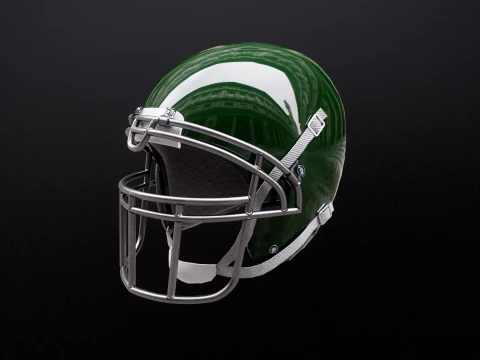 Old Used American Football Helmet 3D Model