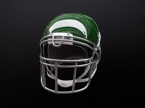 Old Used American Football Helmet 3D Model