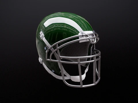 Old Used American Football Helmet 3D Model