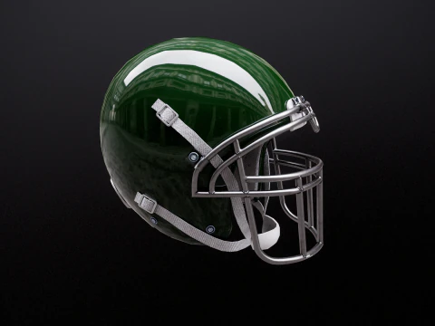 Old Used American Football Helmet 3D Model