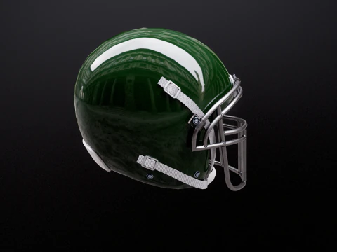 Old Used American Football Helmet 3D Model