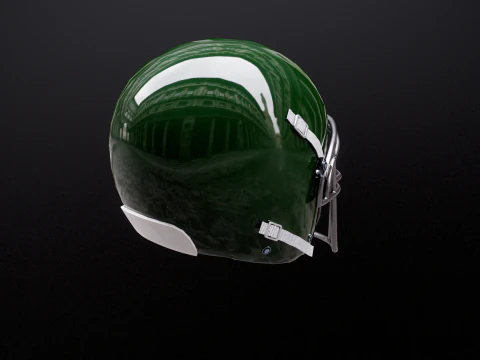 Old Used American Football Helmet 3D Model