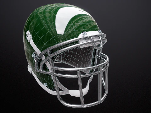 Old Used American Football Helmet 3D Model