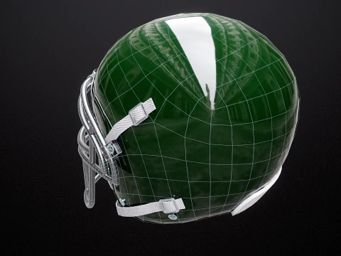 Old Used American Football Helmet 3D Model