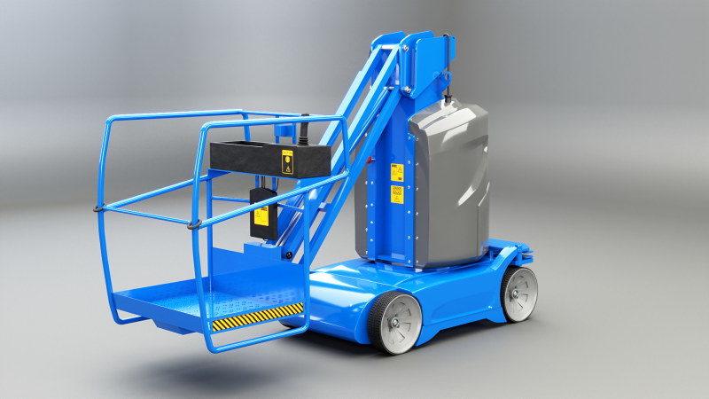 Electric Warehouse Boom Lift 3D Model .c4d .max .obj .3ds .fbx .stl .blend 