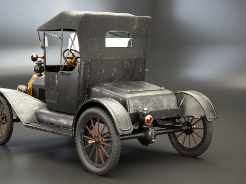 T Roadster 1915, oud 3D Model