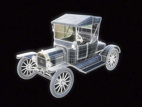 T Roadster 1915 envelhecido Modelo 3D