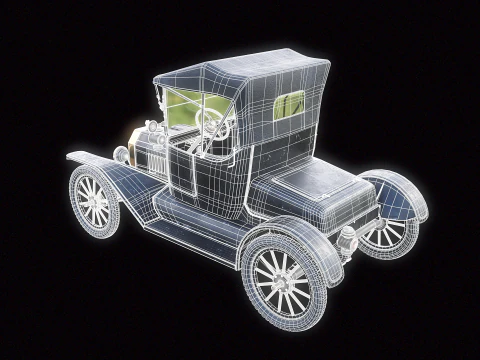 T Roadster 1915 envelhecido Modelo 3D