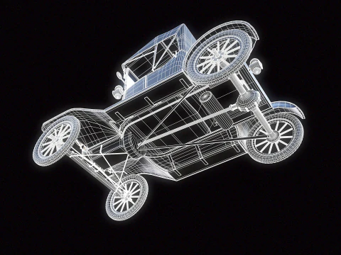 T Roadster 1915 envelhecido Modelo 3D