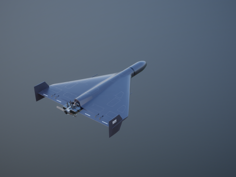 GERAN-2 无人机黑色 3D 模型