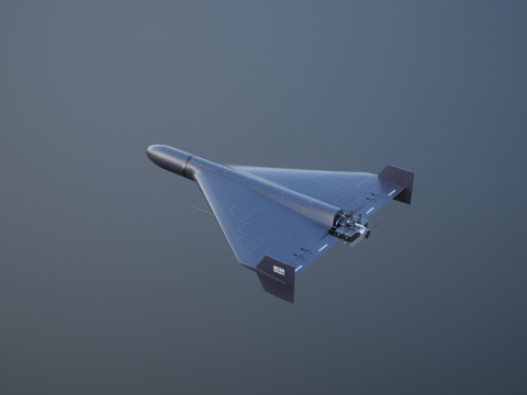 GERAN-2 无人机黑色 3D 模型