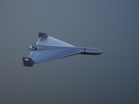 GERAN-2 无人机黑色 3D 模型