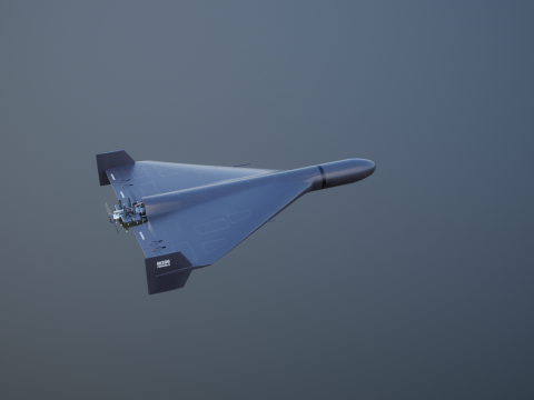 GERAN-2 无人机黑色 3D 模型