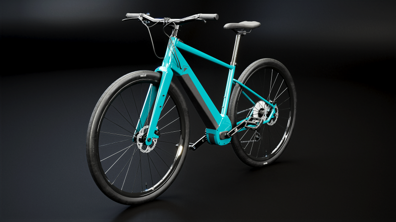 Bicicletta elettrica cross fitness generica Modello 3D .c4d .max .obj .3ds .fbx .stl .blend 