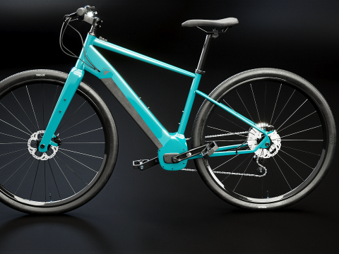 Bicicletta elettrica cross fitness generica Modello 3D